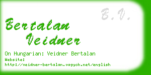 bertalan veidner business card